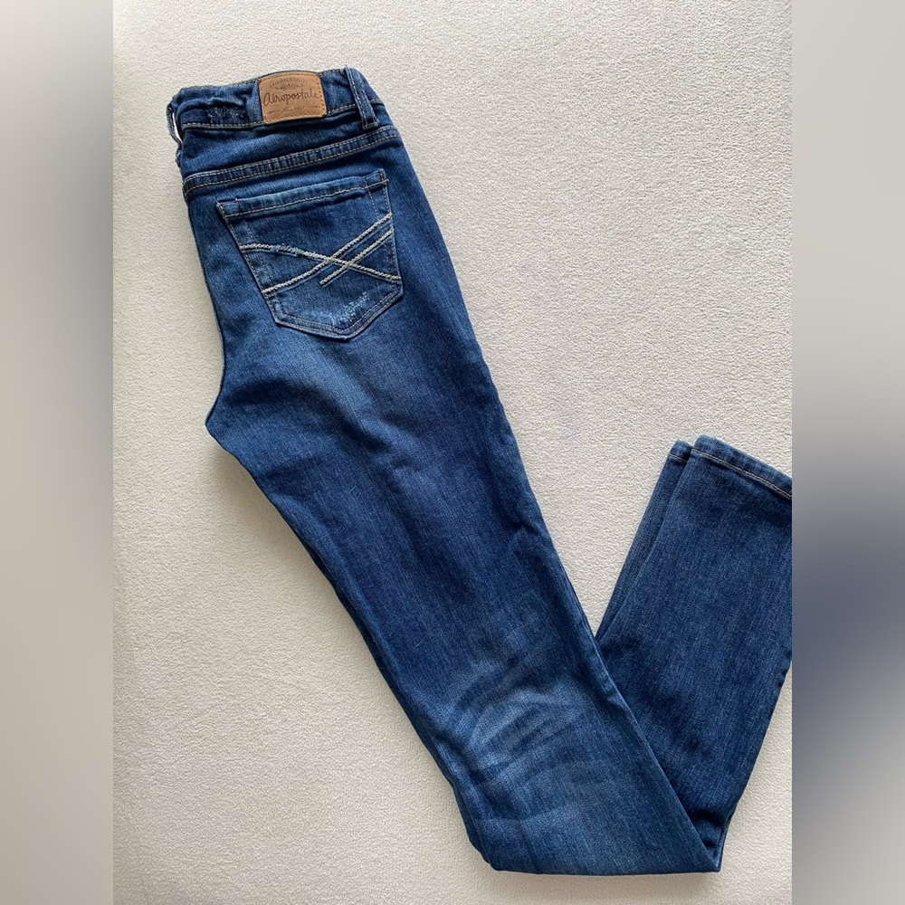 Aeropostale Women's Skinny Jeans - Dark Blue